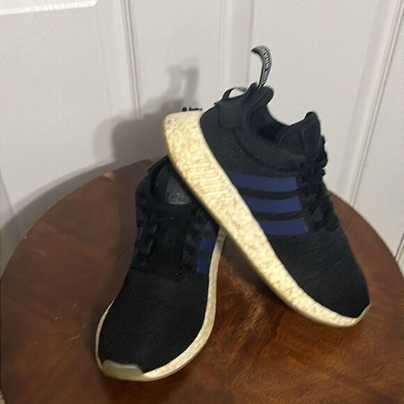 🔥🔥 ADIDAS NMD R2 Women Low-Top Sneakers - Black/Blue - Sz 7 - Good Condition - Picture 3 of 14